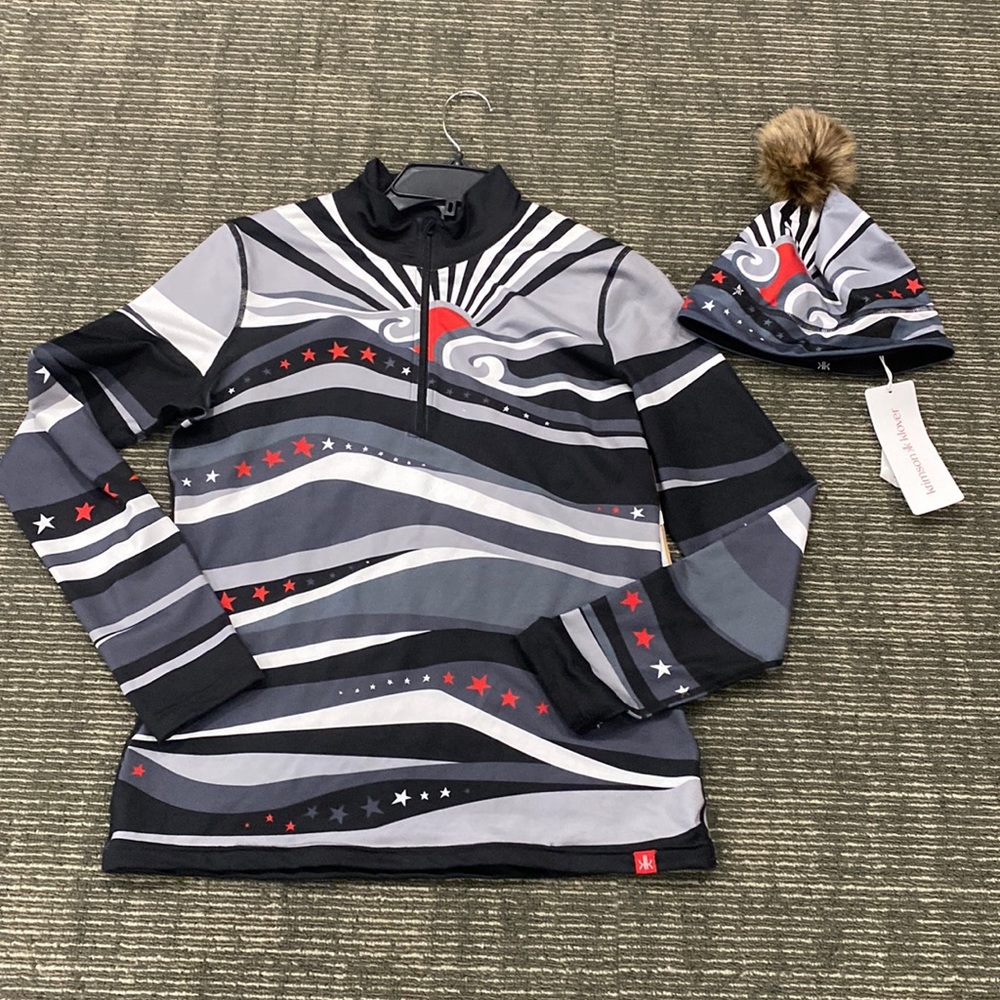 NWT Krimson Klover 1/4 Zip with sunburst design sold with or w/out matching hat